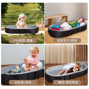 เปลเด็กพับได้พร้อมแกนโฟมสำหรับใช้ในร่มและกลางแจ้ง ที่นั่งนุ่มสบายสำหรับงีบหลับ - Product Image 2