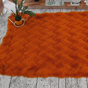 Patrón de relámpago 3D Jacquard Faux Rabbit Fur Alfombra hecha a mano Diamante Poliéster Estilo moderno Alfombra de área Alfombra personalizada para uso doméstico - Product Image 3