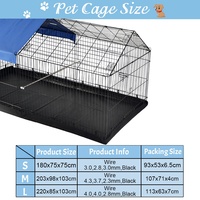 Cage à volaille pliable en métal pour l'extérieur, pour petits animaux, enclos pour lapins, poulailler avec couverture UV et tapis de fond