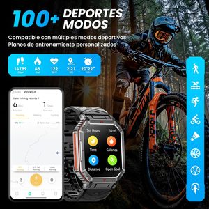 Reloj Inteligente EDS KR92 con GPS y Camuflaje, Más de 100 Modos Deportivos, Llamadas por Bluetooth, Reloj Inteligente de Fitness, Brújula, Asistente de Voz GPT, Linterna LED - Product Image 1
