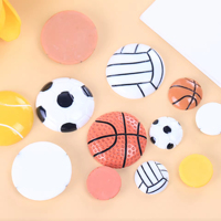 Miniatures en résine en gros pour maison de poupée, modèles de simulation de demi-terrain de basket-ball et de football DIY pour coque de téléphone portable