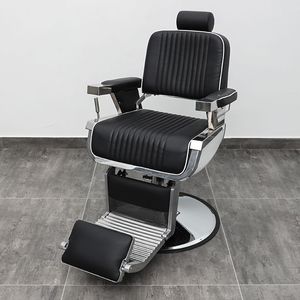 Silla de Barbero Clásica Negra Vintage Belmont en Oferta, con Bomba Hidráulica y Reclinable, en Colores Negro, Verde, Dorado y Rojo, para Salón de Belleza - Product Image 6