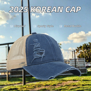 2025 Spring New Unisex Sporty Korean Style Breathable Waterproof Sun <b>Hat</b> Ins Duckbill Baseball Cap <b>Leopard</b> Dot Pattern Denim 3D - Product Image 2