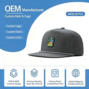 China Wholesale Custom Made Woven Patch <b>Cap</b> Hat Nylon <b>Flat</b> Brim <b>Men</b> Outdoor Fishing Snapback Unstructured <b>Cap</b> Hats With Rope - Product Image 1