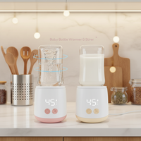 Pemanas Botol Bayi dan Pengaduk Susu Portabel Isi Ulang dengan Pemanas Formula dan Pengadukan Seragam 360 Derajat untuk Pemberian Makan Bayi