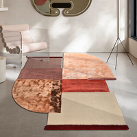 Tapis en Tencel Écologique à Motifs Abstraits Tuftés à la Main Entièrement Personnalisable pour les Designers d'Intérieur et les Hôtels Anti-Poussière et Adapté aux Animaux