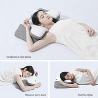Oreiller ergonomique moderne à housse amovible en mousse à mémoire de forme, soulage les douleurs au cou et à la tête pour un sommeil réparateur