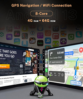 Autoradio GPS portable avec écran IPS de 10,1 pouces, Android Auto sans fil, CarPlay, amplificateur RGB, lecteur multimédia stéréo