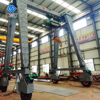 Grue à portique à poutre unique avec rotation à 360 degrés pour atelier Grue à portique à pneus en caoutchouc de 5 tonnes et 10 tonnes avec palan électrique