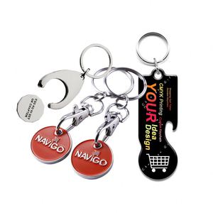 Supermarket <b>Locker</b> Coin Keyring Custom Design Metal Supermarket Shopping Trolly Coin Token Chip Keyring Shopping Cart Keychain - Product Image 1