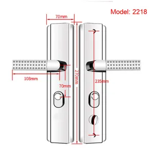 Bộ khóa cửa trong nhà chống trộm hiện đại, mở nhanh, hai lớp di động, khóa kép đa năng, chất liệu thép, ba món dành cho biệt thự - Product Image 6