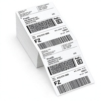 Label Pengiriman Termal Langsung 4x6 Inci 500 PCS, Kertas Label Pengiriman Barcode Kustom, Kompatibel dengan Kebanyakan Printer Termal