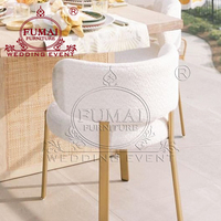 Chaise de salle à manger moderne en velours rembourrée avec pieds durables en acier inoxydable pour fêtes, mariages, extérieur et salon de villa