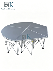 Plataforma de Escenario Plegable Portátil Personalizada RK, de Aleación de Aluminio Negra, para Eventos al Aire Libre y Bodas - Product Image 1