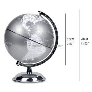 घरेलू सजावट क्रिस्टल ग्लोब के लिए काले और चांदी में सजावटी दुनिया के नक्शे - Product Image 2