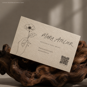 Biglietti da Visita Personalizzati con Stampa Testurizzata, Eleganti Carte Bifacciali con Disegni Botanici per Saloni e <span class=keywords><strong>Atelier</strong></span> - Product Image 1