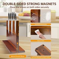 Bloc à couteaux magnétique en bois, produits à succès, bloc à couteaux magnétique en bois largement utilisé pour la cuisine, porte-couteaux magnétique en bois