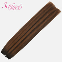 Extensiones de Cabello Humano Remy Virgen Ultra Finas Genius Wefts Lisas de Colores Mixtos, Extensiones Genius Weft para Salón, Gran Venta