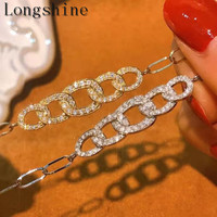 Longshine Jewelry Retaining Ring Trendy Style 18k Gold Dazzling Diamond Bracelet for Women