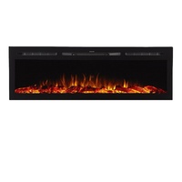 Chimenea Eléctrica Moderna para Interiores con Soporte para TV, Inserto para Chimenea, Control Remoto, Termostato Ajustable, Luz LED