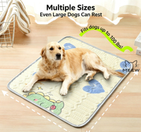 Tapis rafraîchissant transfrontalier pour animaux de compagnie, coussin de couchage en latex et soie glacée, tapis de sol rafraîchissant d'été pour chiens, chats et lits pour animaux