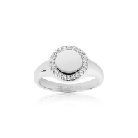 Bague signet personnalisable en acier inoxydable Jietao, plaquée or 18 carats PVD, avec halo de zirconiums cubiques, bijou vierge personnalisé pour cadeau de Noël