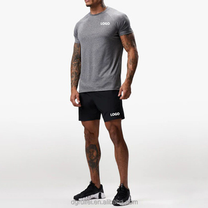 T-Shirt da uomo con Logo personalizzato a trasferimento termico rapido e asciutto <span class=keywords><strong>abbigliamento</strong></span> da uomo 100% poliestere Activewear Muscle Fit T-Shirt per allenamento in palestra - Product Image 6