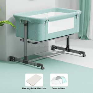 Lit bébé portable en métal et coton polyester, pliable, réglable en hauteur, grand berceau modulable anti-débordement de <span class=keywords><strong>lait</strong></span> - Product Image 5