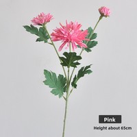 Bunga Dahlia Sutra Modern 3 Tangkai Berkualitas Tinggi Xiyue, Warna Putih Mekar Penuh 65cm, untuk Dekorasi Rumah, Komersial, dan DIY Floral