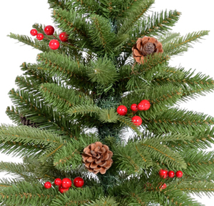Mini sapin de Noël artificiel de bureau avec fruits rouges et pommes de pin pour décorations de Noël, décoration intérieure de la maison - Product Image 4