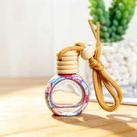 Bouteille diffuseur d'aromathérapie en verre suspendue de 10 ml avec couvercle fileté, en céramique souple exquise, pour voiture et décoration intérieure