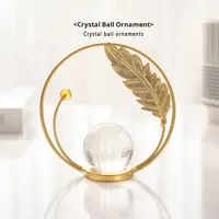 Meuble TV de Luxe Européen, Ornement Créatif en Fer Forgé avec Boule de Cristal, Décoration de Maison en Métal, Ornement de Bureau pour Salon
