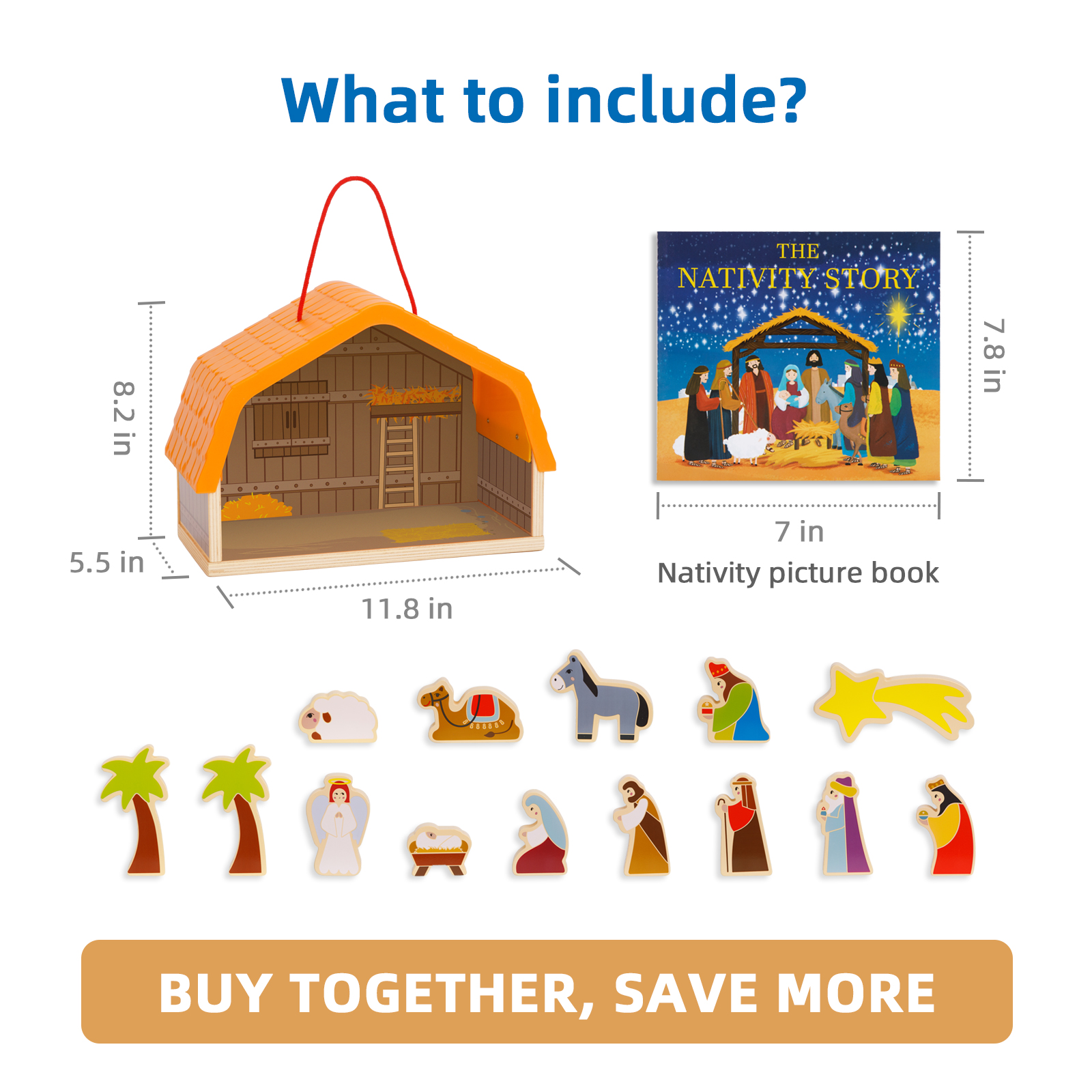 2024キリスト降誕セット木製キリスト降誕シーンおもちゃ子供のための