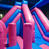 Château gonflable commercial à thème Stitch avec toboggan, en PVC bleu, pour la location de jeux d'enfants