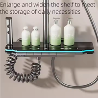 Système de Douche Mural Moderne de Luxe en Aluminium avec Pommeau Pluie, Robinet et Accessoires OEM pour Hôtels et Appartements, Garantie 3 Ans