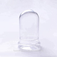 Cloche en verre dôme et base, jardinière de terrarium transparente de 5.9x7 pouces pour plante carnivore, petit cactus, succulente, décor de table