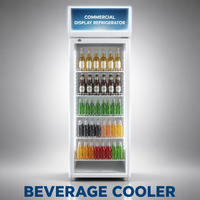 Réfrigérateur commercial vertical électrique personnalisable pour boissons, avec porte vitrée, pour magasin de détail