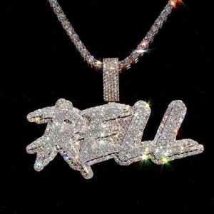 VOAINO Fábrica Personalizado Hip Hop Pingente Colar De Diamante 9K 14K 18K Jóias de Ouro dos homens Nome Carta Pingente - Product Image 2