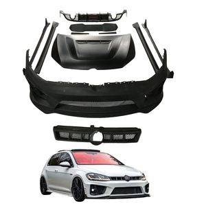 Kit de Carrocería Aerodinámico para <span class=keywords><strong>Volkswagen</strong></span> <span class=keywords><strong>Golf</strong></span> 7.5 18-22, Estilo Robot, Parrilla, Parachoques Delantero, Alerón Trasero, Faldones Laterales, Capó - Product Image 1
