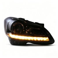Pour Mercedes Benz Classe C W204 C180 C200 2012-2014, ensemble de phares à LED DRL avec projecteur, mise à niveau, boîtier noir, Plug and Play