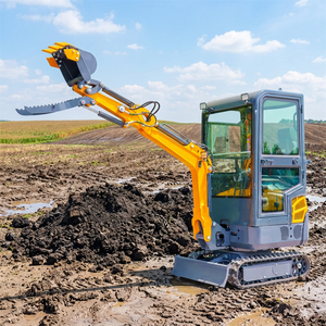 Mini-excavatrice sur chenilles de 1 tonne avec cabine fermée toutes saisons, résistante à la poussière et aux UV, pour les conditions de pluie et difficiles, OEM ODM - Product Image 1