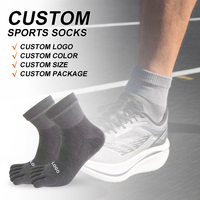 Chaussettes unisexes respirantes à cinq doigts avec logo personnalisé pour la course à pied, le cyclisme, la randonnée, avec bord élastique, séchage rapide, OEM