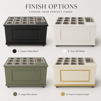 Comptoir mobile commercial pour bar à salades, station de service pour garnitures alimentaires, table de préparation portable pour crèmes glacées et condiments, équipement de magasin