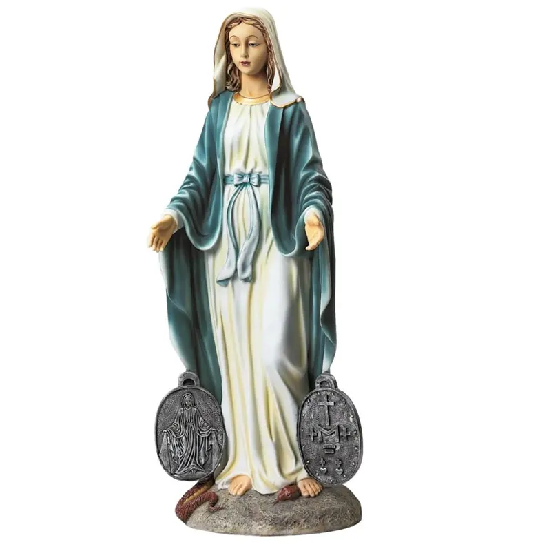 Artesanías de resina personalizadas, estatuas religiosas de Madonna, estatua de jardín católico de estilo italiano