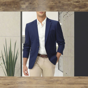 Blazer de Hombre Liu Ming, Nuevo Modelo de Primavera/Otoño, Casual y de Negocios, 100% Poliéster, Transpirable, Resistente al Viento, Corte Entallado, Cierre de un Solo Botón - Product Image 2