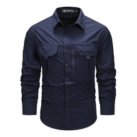 Chemise tactique à manches longues pour homme, tissu sergé imperméable à séchage rapide pour la randonnée, l'escalade et la chasse, vêtements de cérémonie et décontractés pour l'été