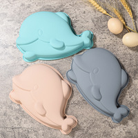 Ensemble de 3 moules en silicone pour gâteaux en forme d'animaux marins 3D, moule à pâtisserie pour la décoration de gâteaux au chocolat, au fudge et au pudding