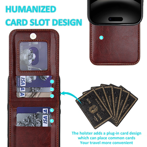 เคสหนังพรีเมียมแบบพับได้ สำหรับ <span class=keywords><strong>iPhone</strong></span> 17 <span class=keywords><strong>Pro</strong></span> <span class=keywords><strong>Max</strong></span> 16 15 14 13 <span class=keywords><strong>12</strong></span> 11 พร้อมช่องใส่บัตรเครดิต ตัวล็อคแม่เหล็ก และขาตั้งป้องกัน - Product Image 6