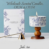 Coffret Cadeau de Bougies Parfumées Camélia en Cire de Soja Naturelle et Cire Végétale pour Parfumer la Maison et Préparer des Cadeaux d'Occasion