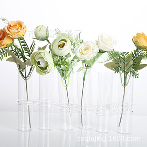 Minimalist Transparent Plastic <b>Test</b> <b>Tube</b> <b>Vase</b> For Home Floristry Hydroponic Arrangement Decoration DIY Combination - Product Image 1